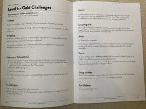 An example of a page from the Gold Junior Duke Award