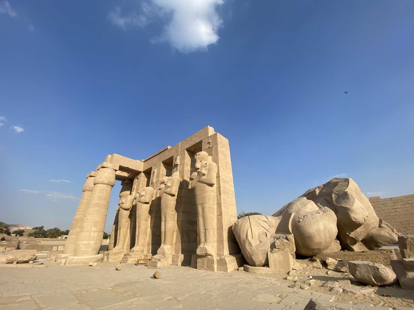 View of the Ramesseum in Luxor, Egypt