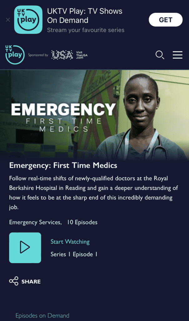 Emergency: First Time Medics - a documentary about becoming a doctor - details from the UKTV Play app. 