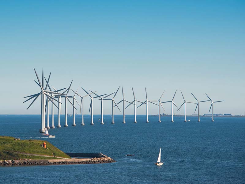 Wind turbines at sea