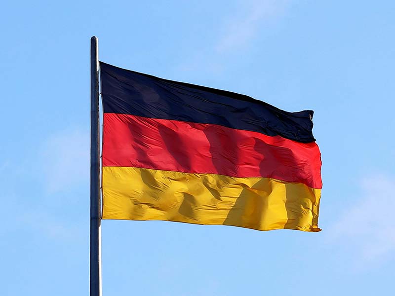 German flag flying