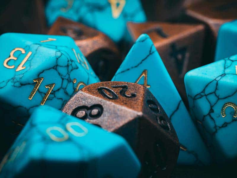 Selection of decorated dice