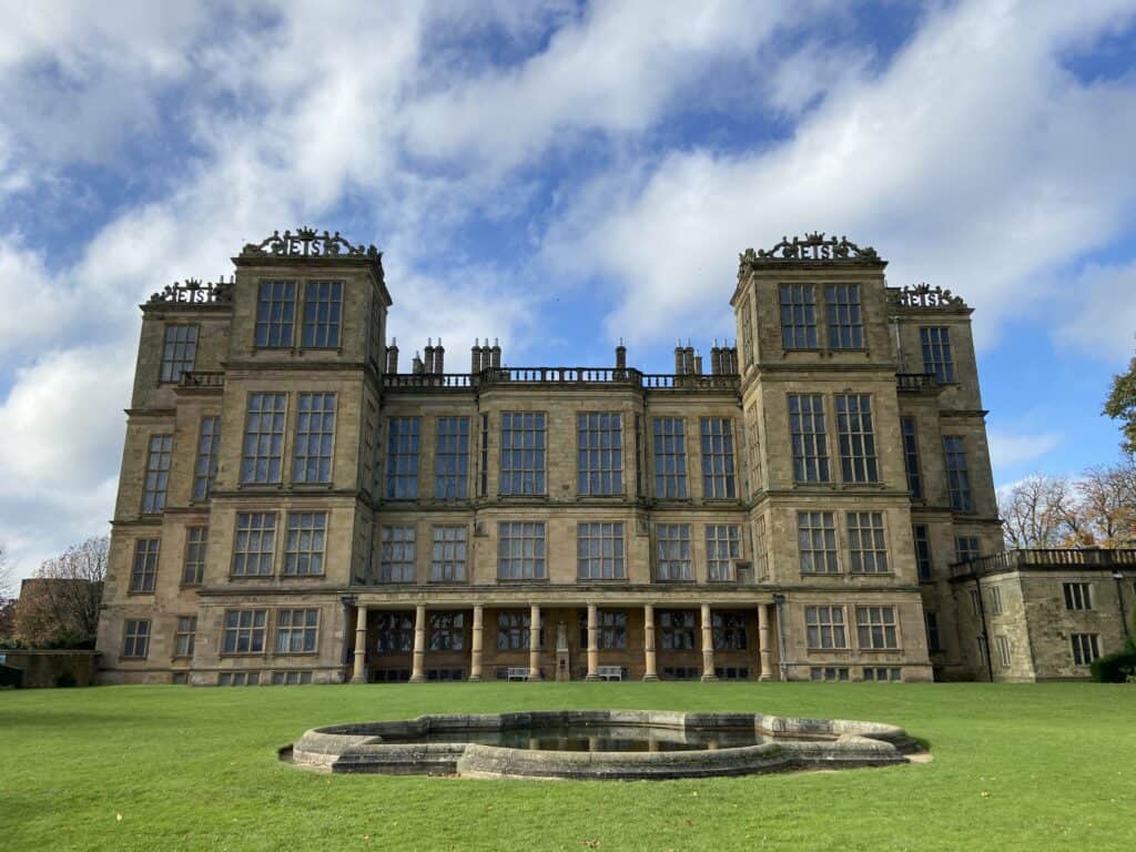 A view from the back of Hardwick Hall in Derbyshire